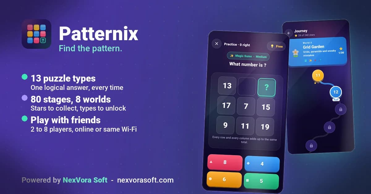 Patternix — logic puzzles, Journey mode and multiplayer